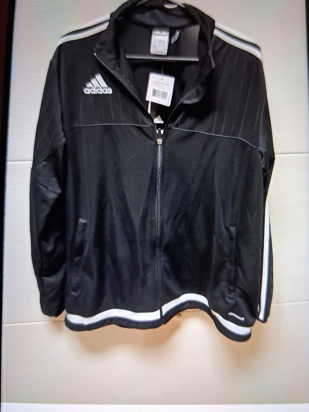 Adidas Kids Black Track Jacket with White Trim